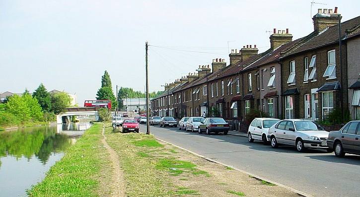 The houses by the Uxbridge Road in Southall