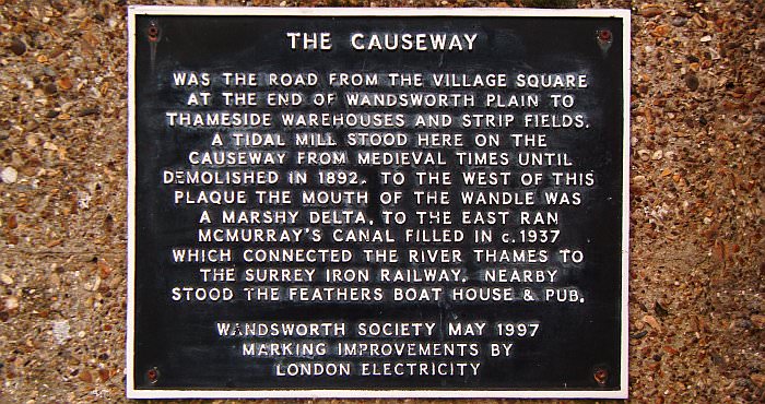 Plaque by Wandsworth Creek reminding us of the erstwhile McMurray's Canal DSCF0184.jpg