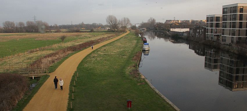 View of Walthamstow Marshes and the Lee Navigation/River Lea looking south - from a train heading for Liverpool Street IMG_3710.jpg