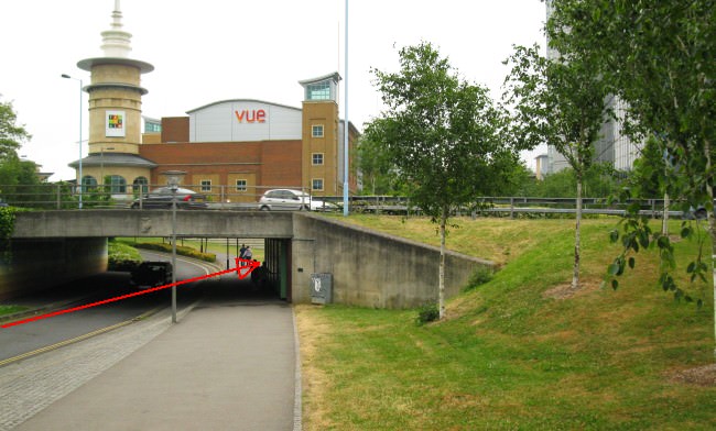 The Vue Centre in Basingstoke, with the canal aignment indicated IMG_4216.jpg