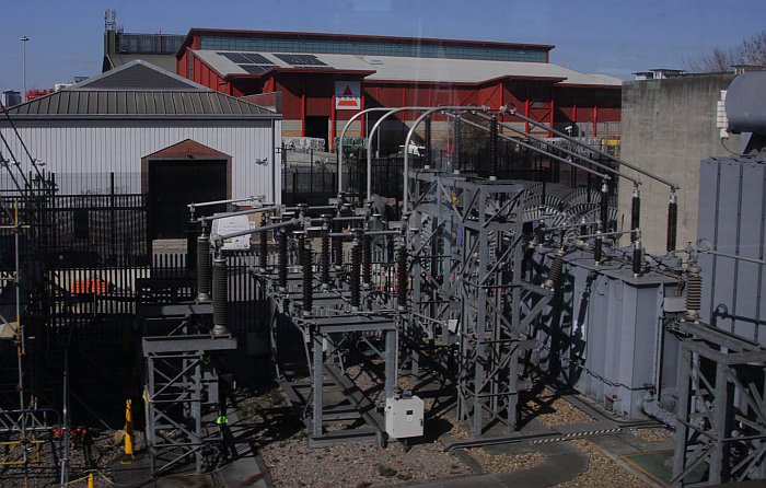 North of the railway, a electrical substation now sits on the former canal site. The waste transfer station is in the background IMG_6230.jpg