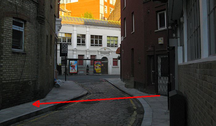 A river ran here - the former route of the Fleet as it passed the bottom of Field Street