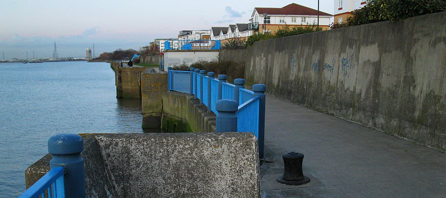 The former entrance to the Royal Arsenal canal, now concreted off from the Thames