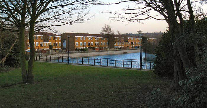 Arguably the prettiest view of all on the canal! A view looking across the small park just off Warepoint Drive to the canal