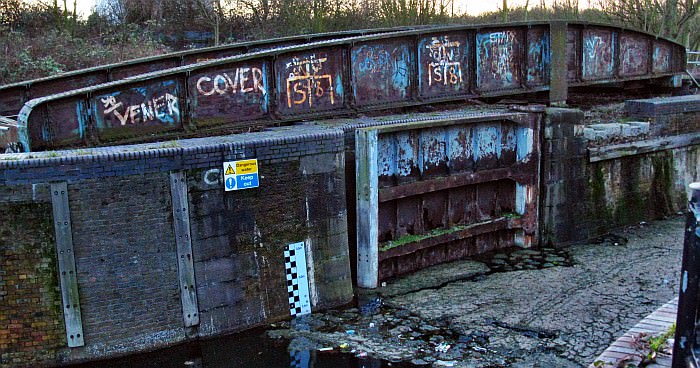 The top gates and the swing bridge