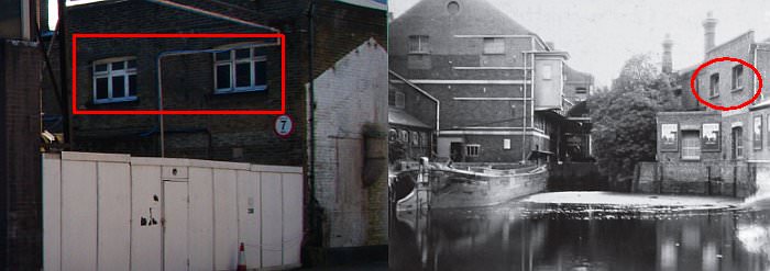 A comparision between today's scene & one from the 1920's. The same building/windows evident in both compare.jpg