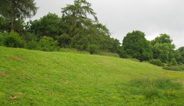 Spoil heaps seen near the railway line - the canal still exists is in a deep cutting to the left. The cutting was dug and the spoil deposited on the top sides, making the cutting look twice as deep as it really is ls60.jpg