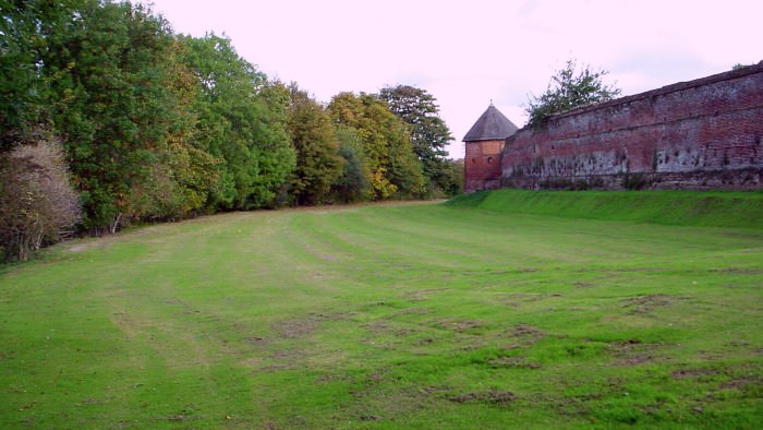 Site of the canal section along curtain wall at Basing House ls74.jpg