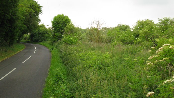 Redbridge lane encroaches on canal route. Aerial photos show the original road was much narrower and more to the south ls80.jpg